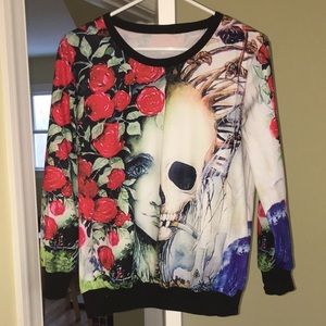 Rose and Skull Long Sleeve